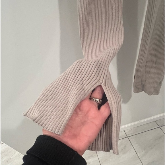 H&M Ribbed High-Waist Leggings Tan Neutral Size S - Picture 3 of 10